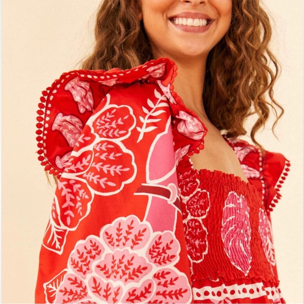‼️SALE‼️ NWOT FARM Rio Red Summer Sunrise
Organic Cotton Mini Dress - Picture 2 of 8